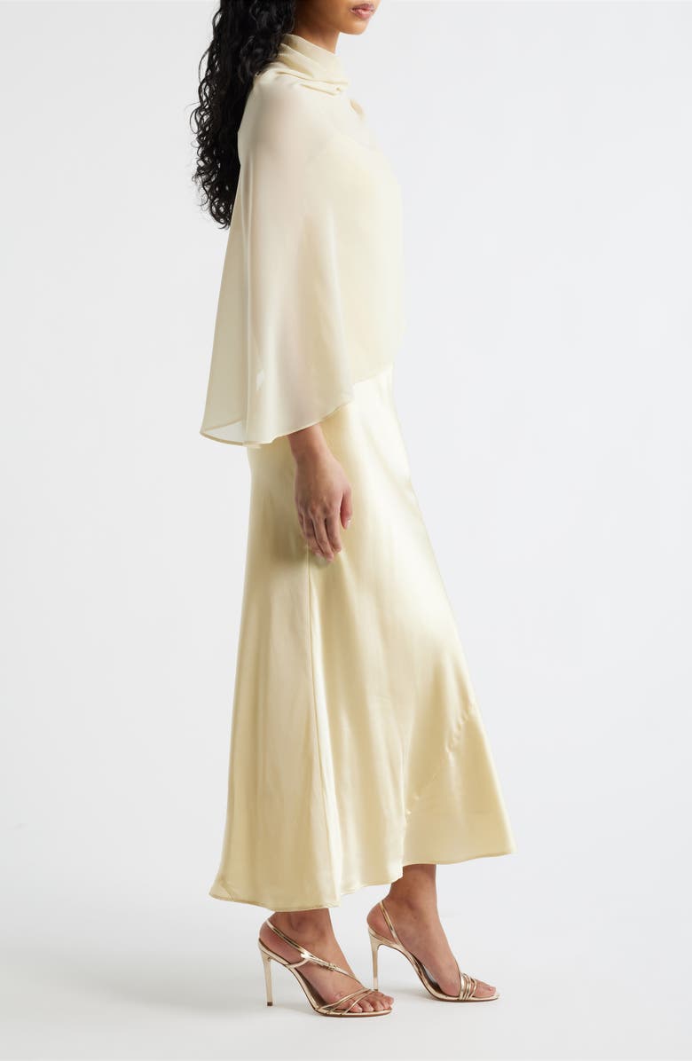 Reformation Lilibeth Cape Silk Maxi Dress, Alternate, color,