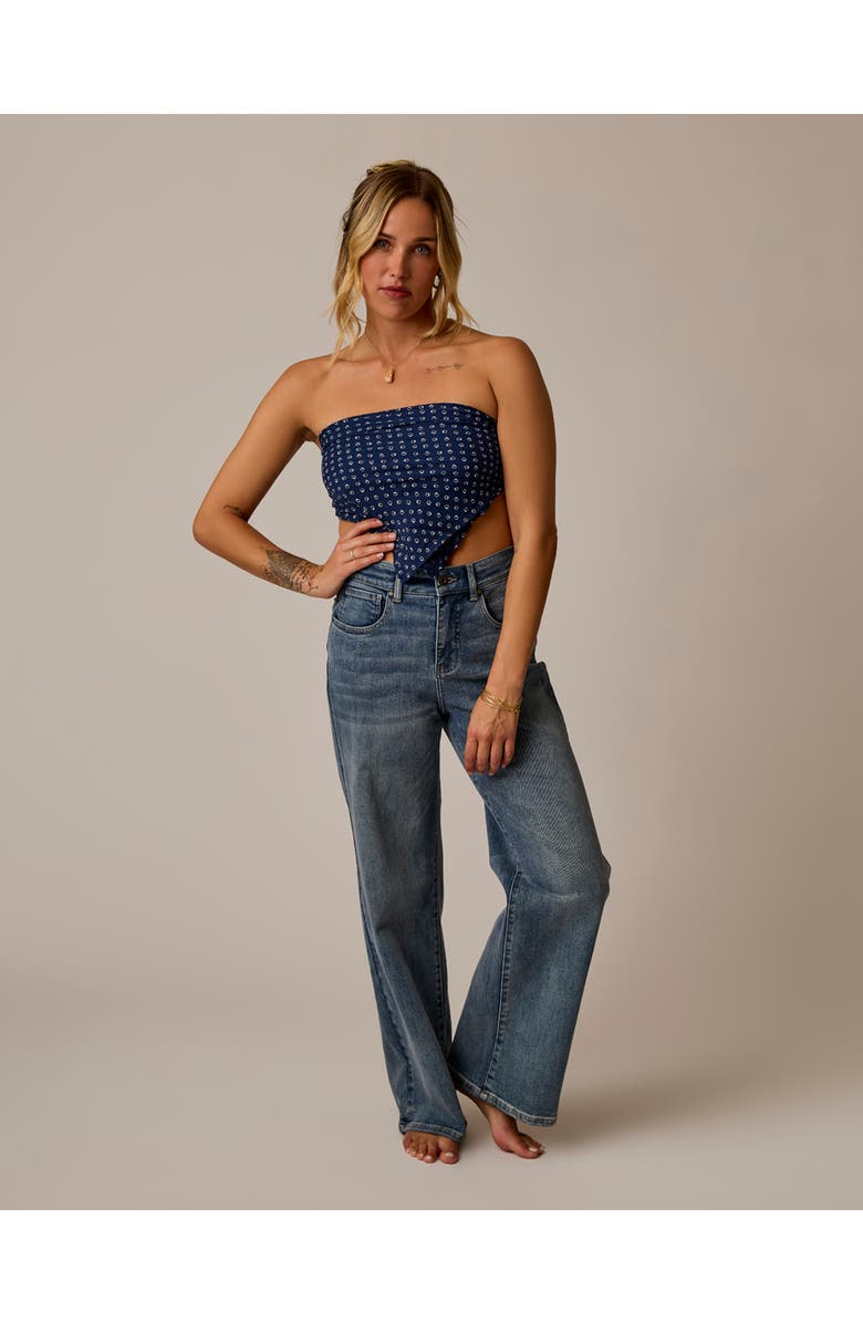 Carve Designs Gauze Bandana, Main, color, Indigo Floral