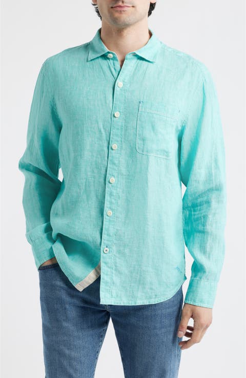 Paradise Breezer Linen Button-Up Shirt (Big & Tall)