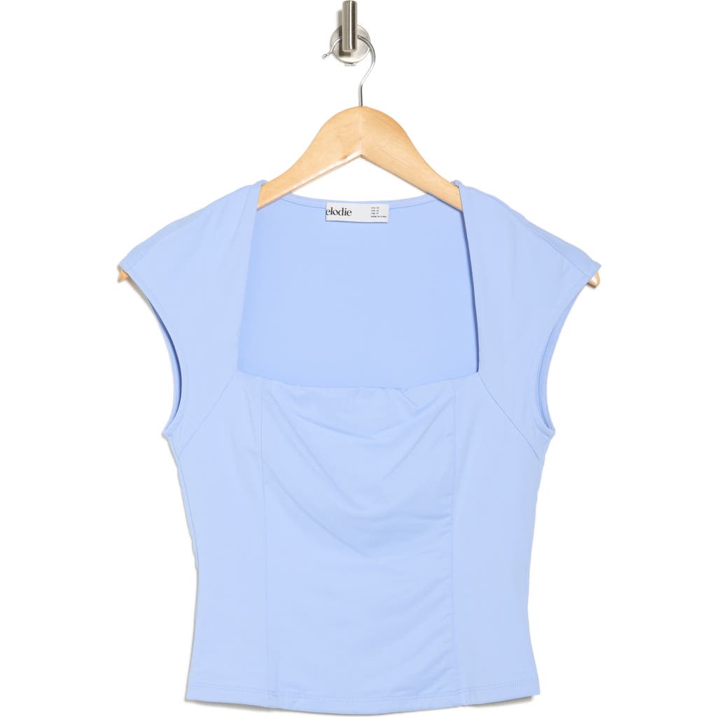Elodie Double Lined Square Neck T-shirt In Sky Blue