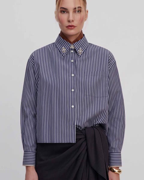 Echo Crystal Collar Shirt