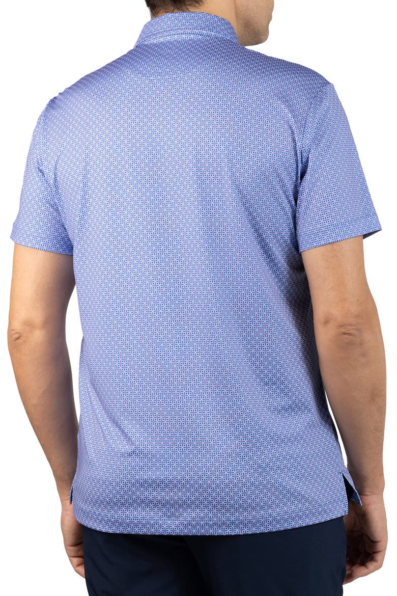 Geo Floral Performance Polo, Alternate, color, BLUE
