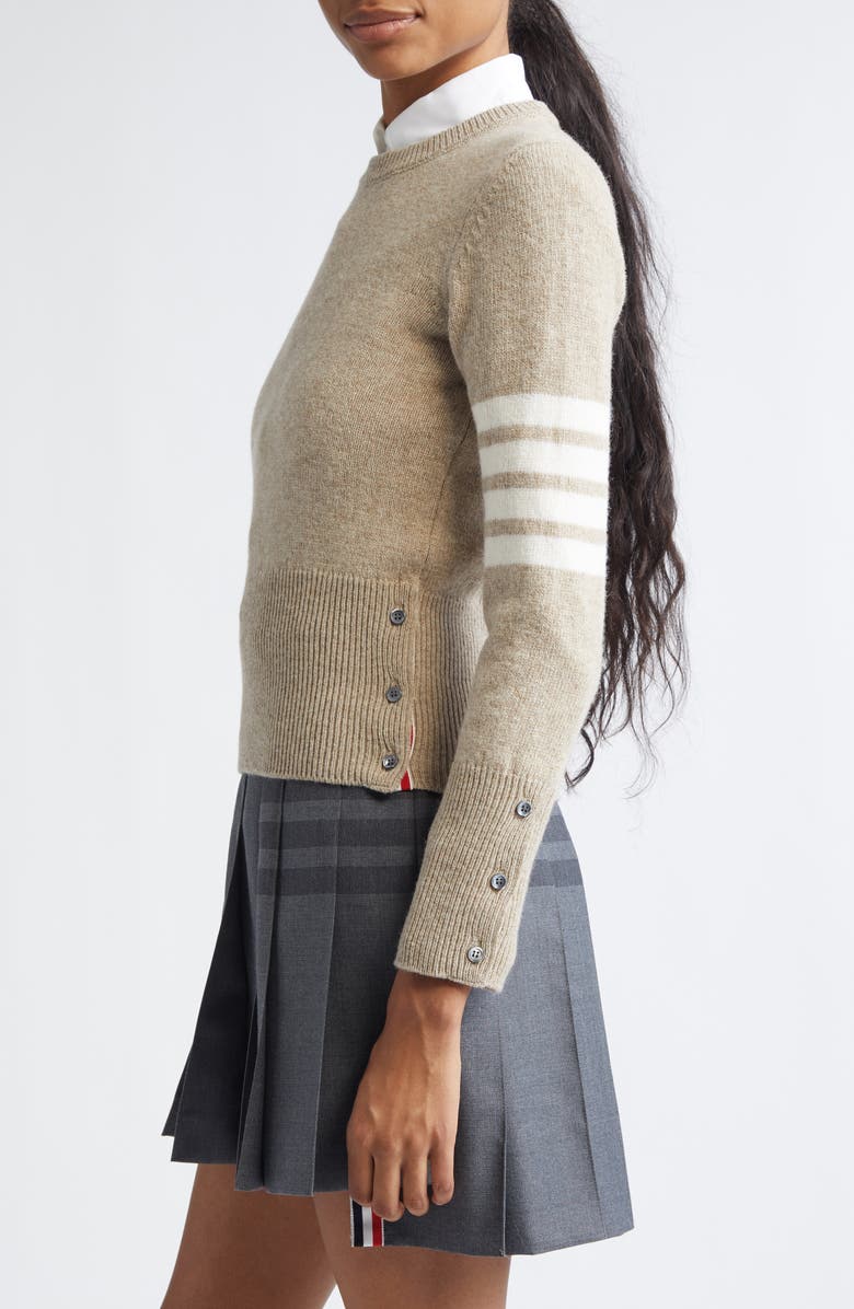 Thom Browne 4-Bar Wool Sweater, Alternate, color, Khaki