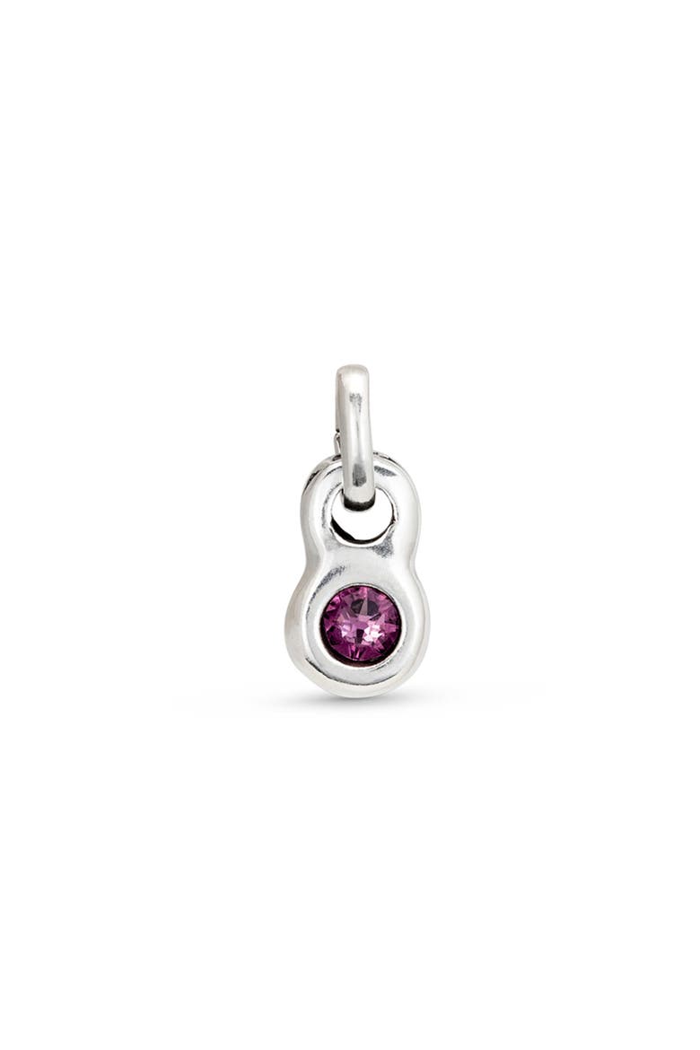 Silver Charm with Pink Crystal, Main, color, Silver