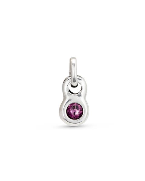 Silver Charm with Pink Crystal