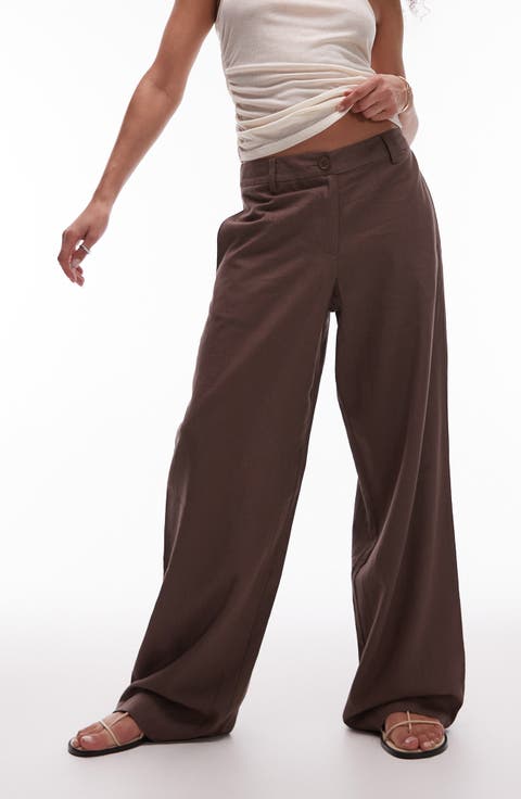 Women's Linen Blend High-Waisted Pants & Leggings