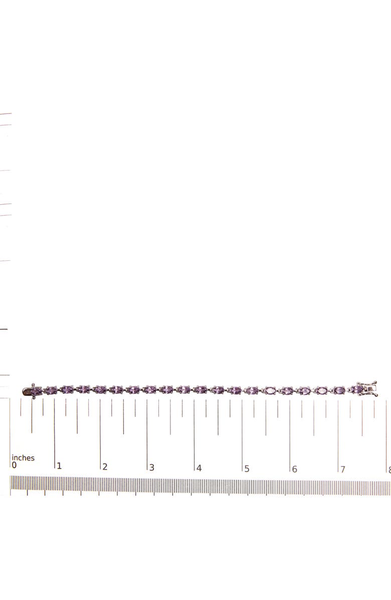 Haus of Brilliance .925 Sterling Silver 8 1/2 Cttw Oval Shaped Purple Amethyst Link Bracelet, Alternate, color, White