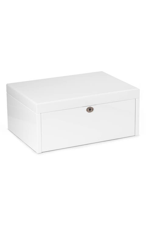 Large White Lacquer Jewelry Chest