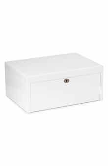 Bey-Berk Large White Lacquer Jewelry Chest