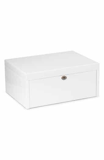 Bey-Berk Large White Lacquer Jewelry Chest