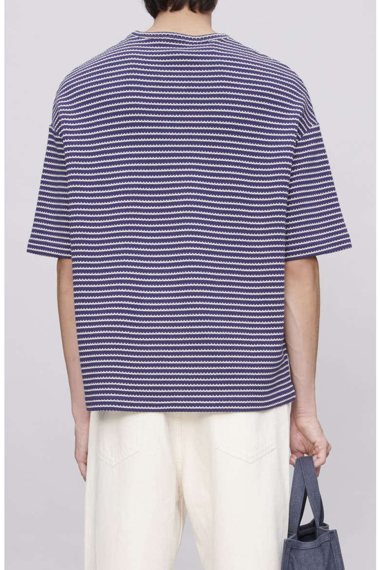 Bahia Texture Stripe Organic Cotton T-Shirt, Alternate, color, IAK DARK NAVY