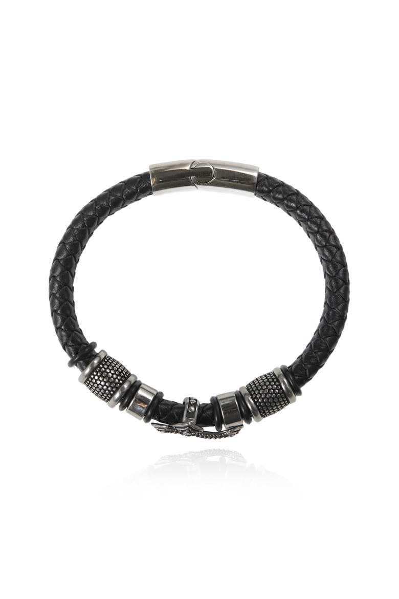 Black Cross Bracelet for Men, Stainless Steel Faith Bracelet - 8.5'', Alternate, color, Black