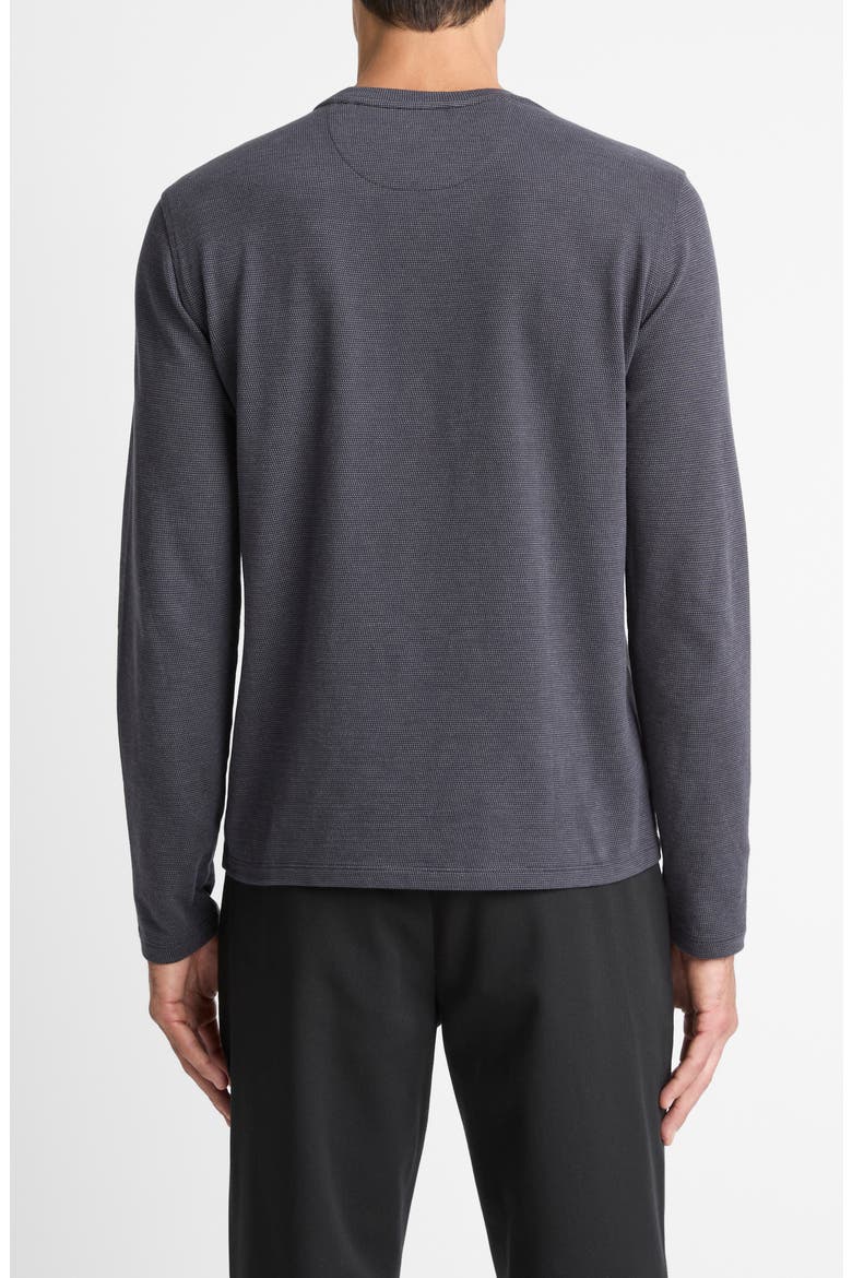 Bird's Eye Stitch Long Sleeve Pima Cotton Crewneck T-Shirt, Alternate, color, COASTAL/ MEDIUM GREY