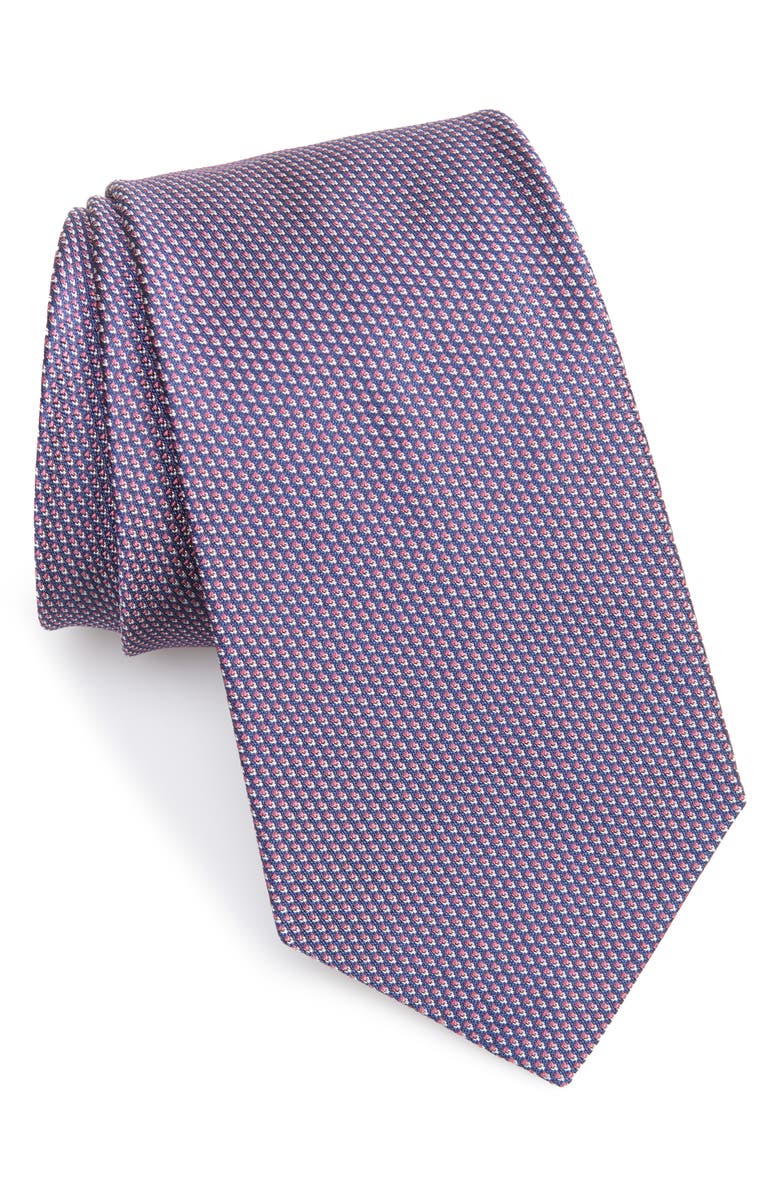 Ralph Lauren Purple Label Bond St. Solid Silk Tie, Main, color, Navy/ Pink
