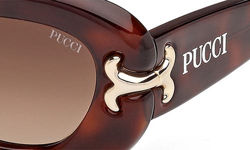 Pucci Emilio 52mm Geometric Sunglasses In Blonde Havana/gradient Brown