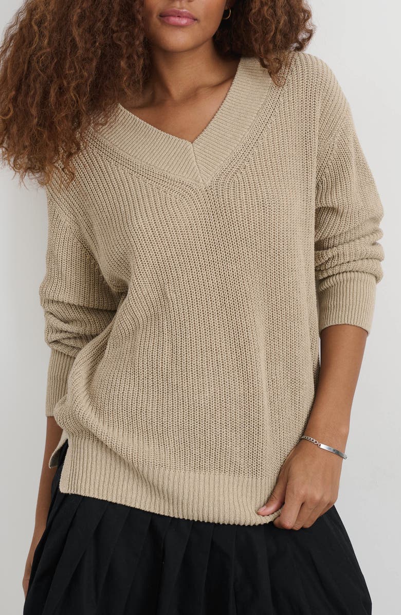 Alex Mill Arielle Linen & Cotton Sweater, Main, color, Flax