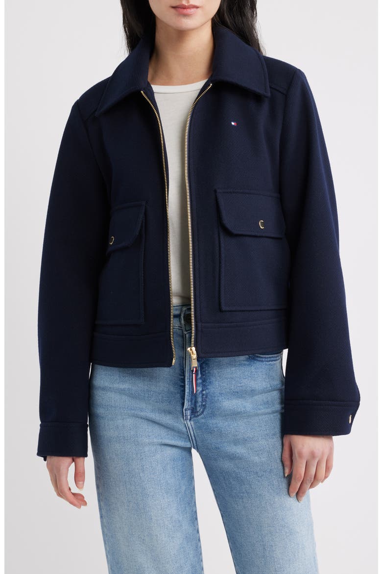 Crop Work Jacket, Main, color, NAVY