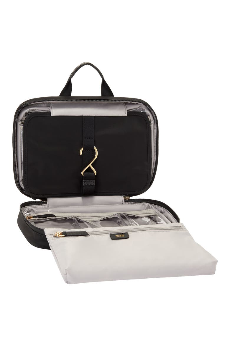 Voyageur Madeline Cosmetics Case, Alternate, color, BLACK/ GOLD