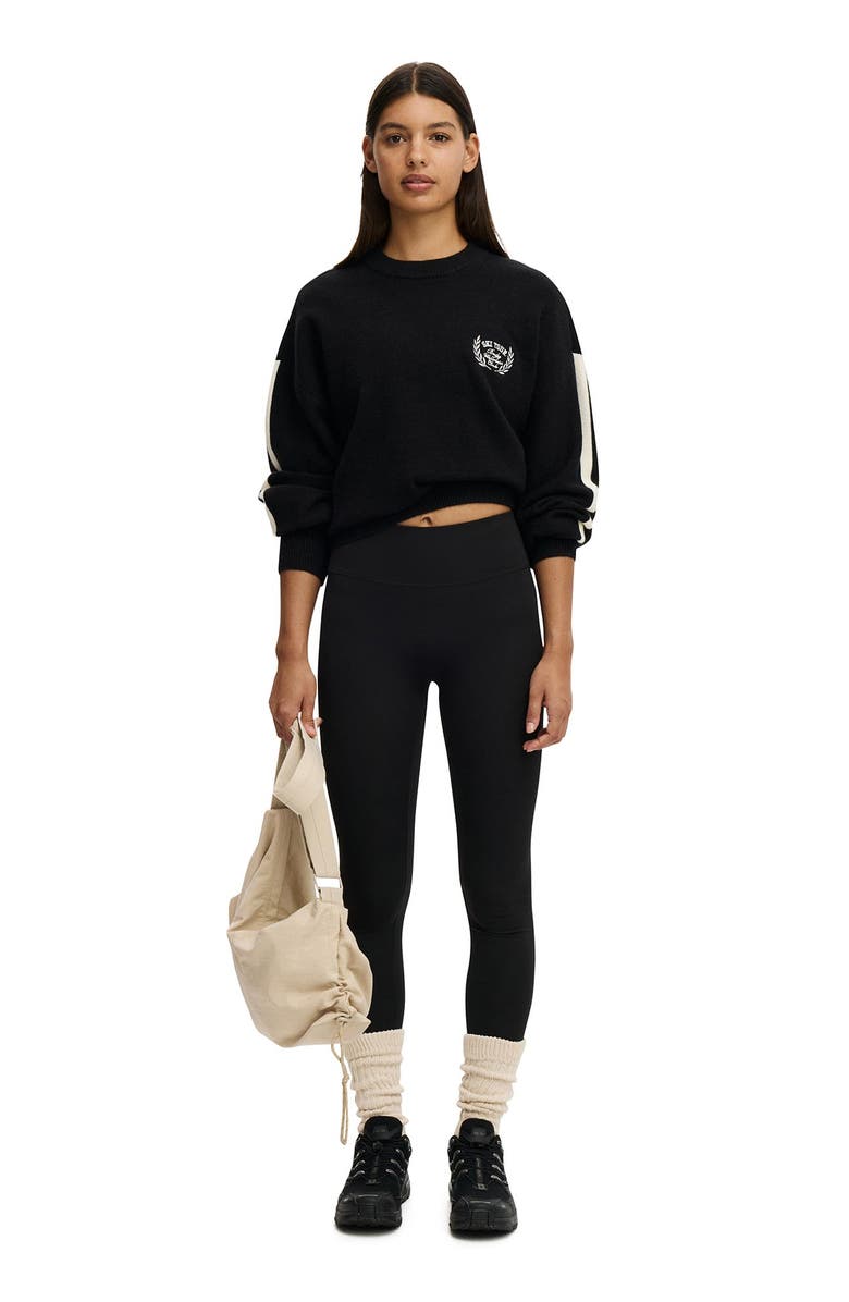 COTTON ON BODY Women's Active Slouchy Knit Sweater, Alternate, color, Black