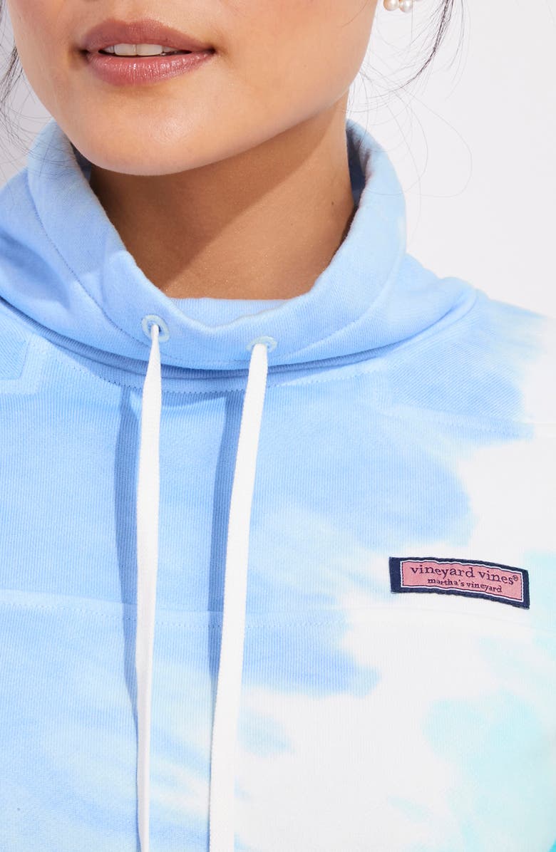 vineyard vines Wave Tie-Dye Cotton Funnel Neck Sweatshirt, Alternate, color, 