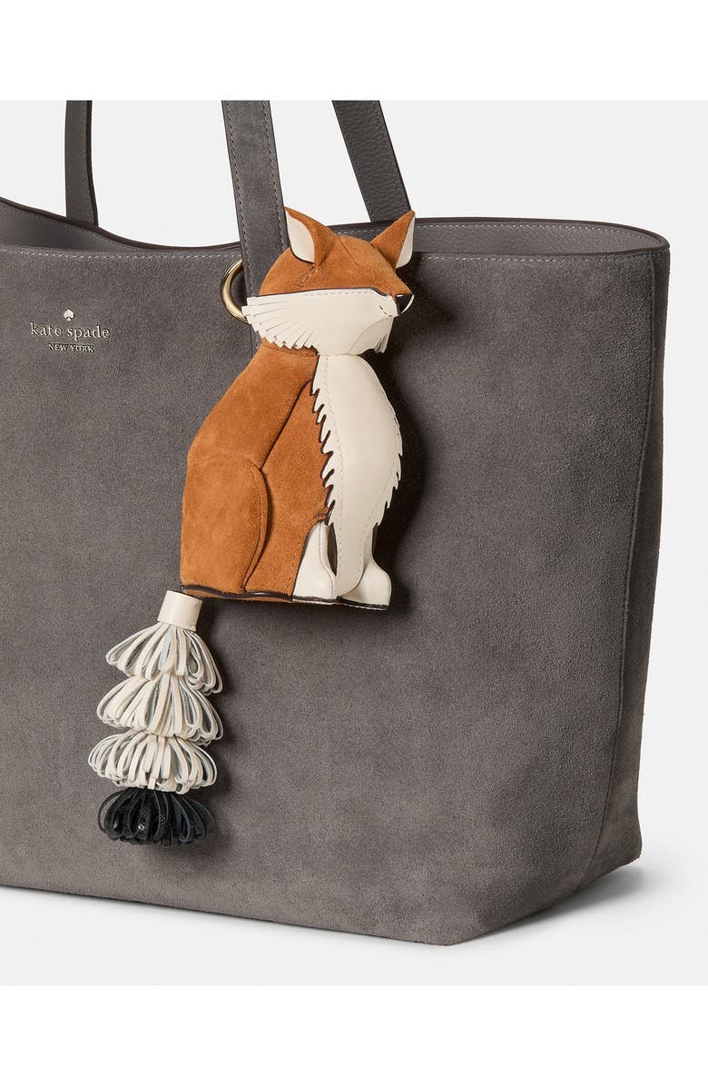 Kate Spade New York critters suede ginger fox coin purse, Alternate, color, 