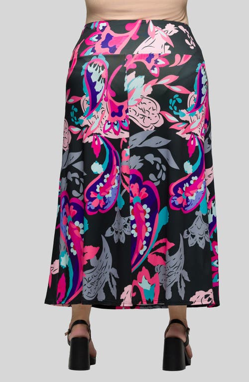 Shop 24seven Comfort Apparel Pull-on Maxi Skirt In Pink Multi