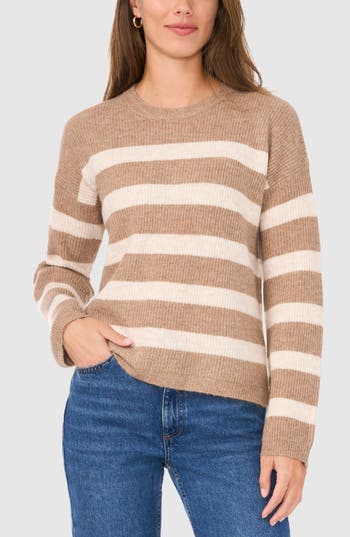 HALOGEN HALOGEN® STRIPE CREWNECK SWEATER 