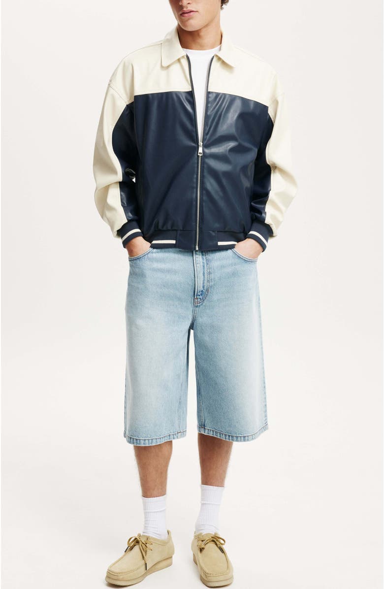 Cotton On Men's Faux Leather Western Jacket, Alternate, color, Vintage Navy