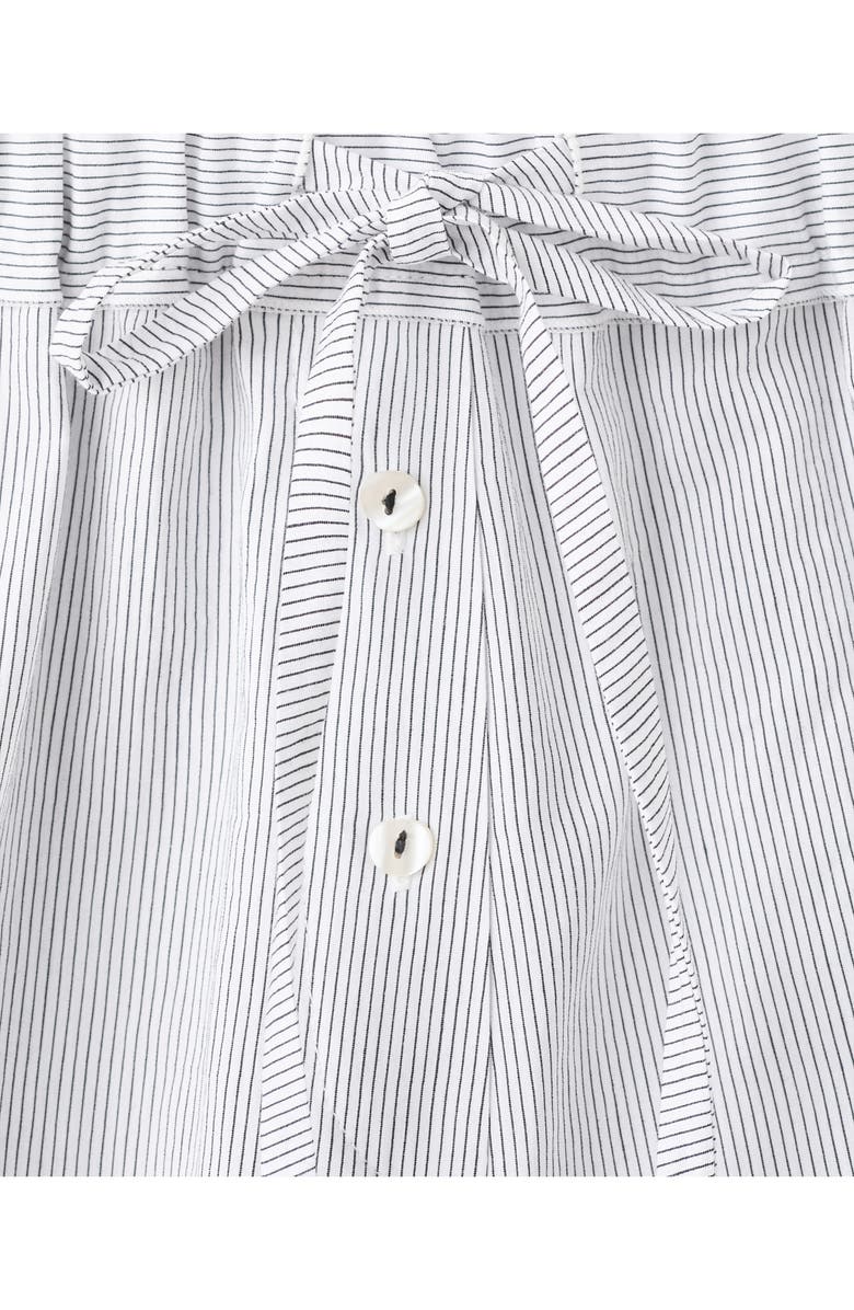 MANGO Stripe Cotton Blend Pajama Shorts, Alternate, color, White