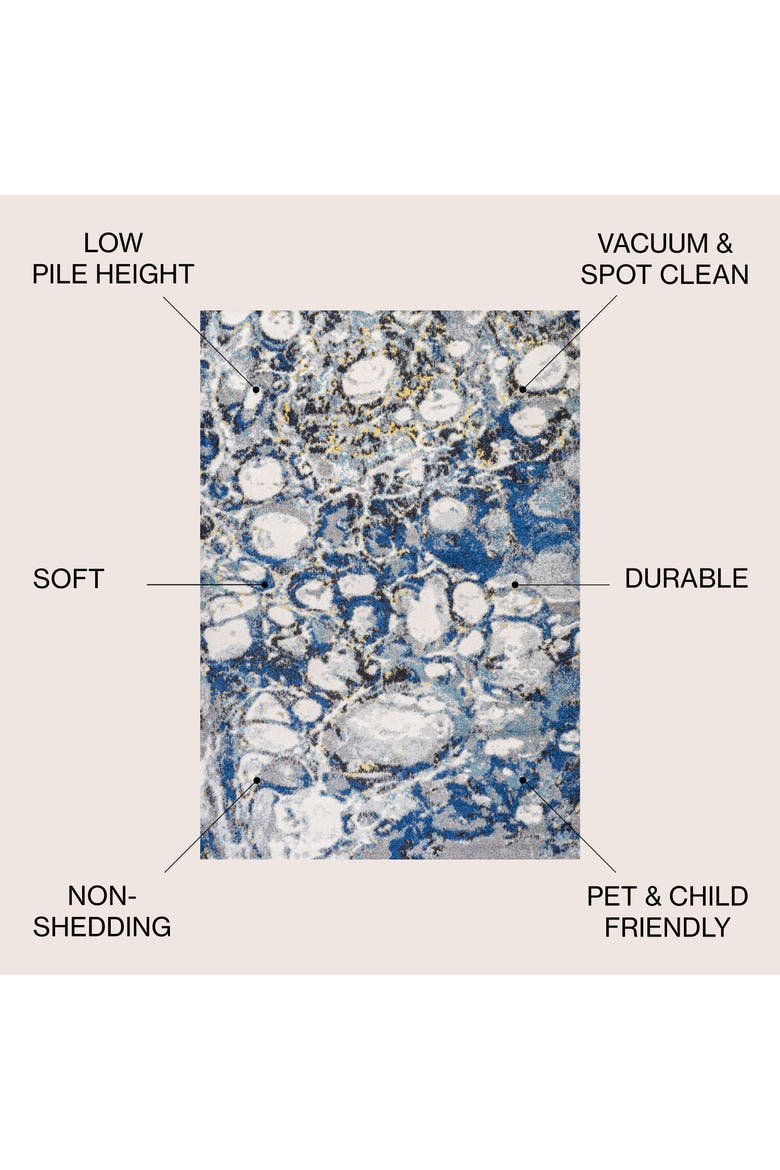 Pebble Marbled Abstract Area Rug, Alternate, color, Dark Gray/Blue
