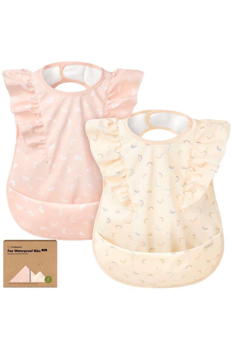 Fae Waterproof Bibs, Main, color, Frills, Jolly Rainbow