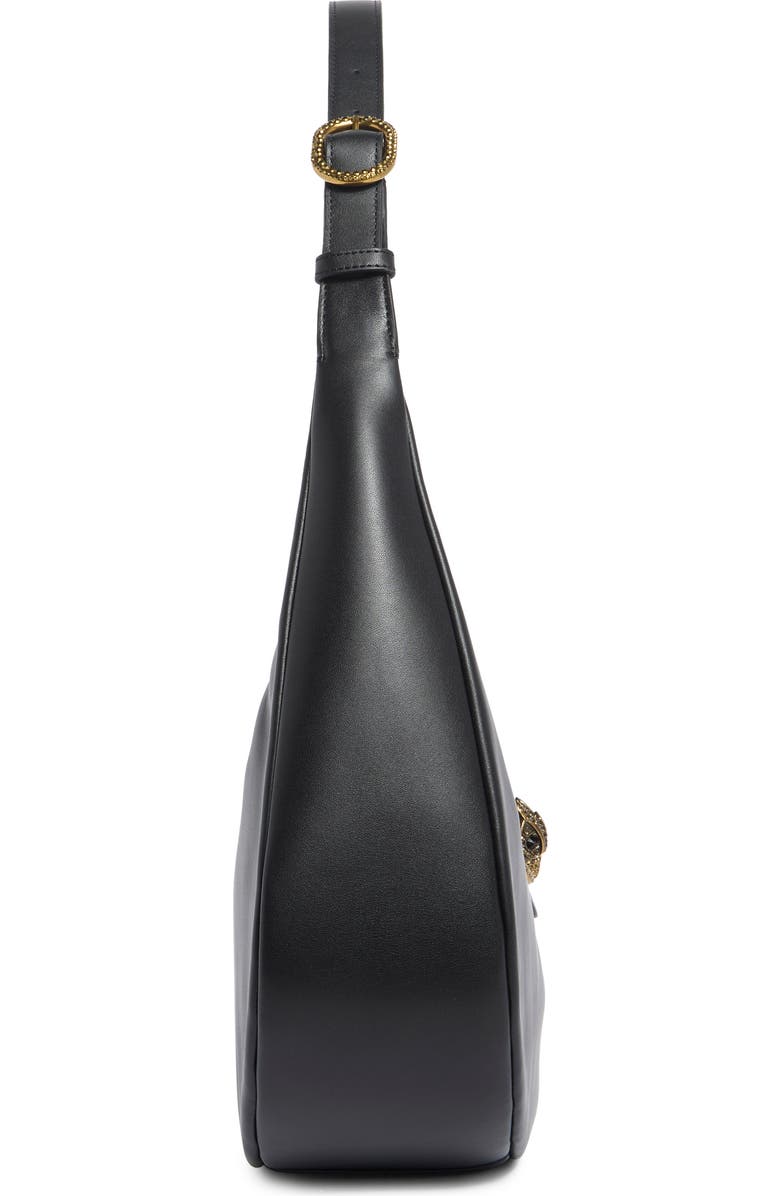 Kurt Geiger London Chelsea Leather Hobo Bag, Alternate, color, Black