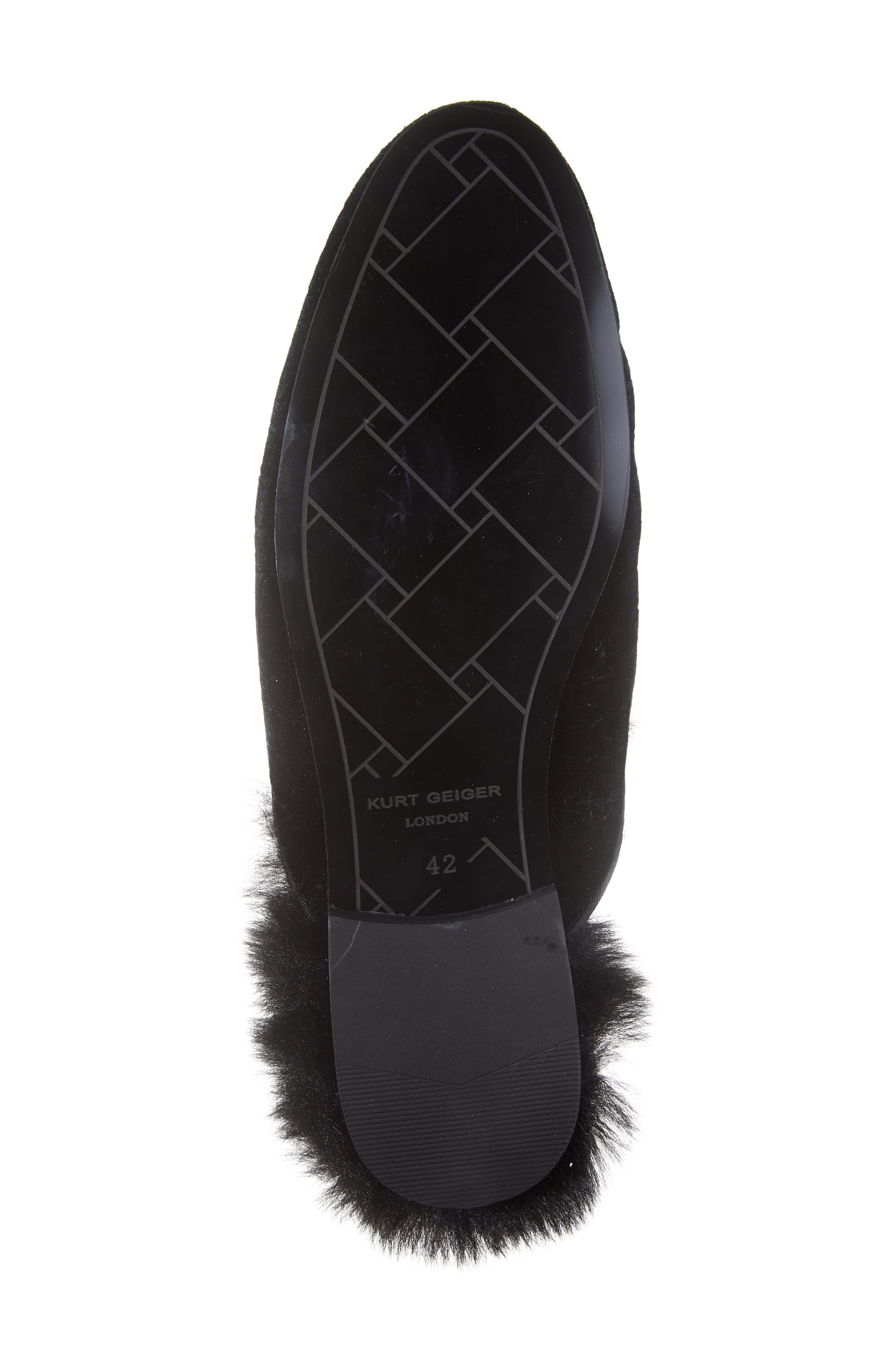 Kurt Geiger London Hugh Velvet & Faux Fur Loafer Mule, Alternate, color, 