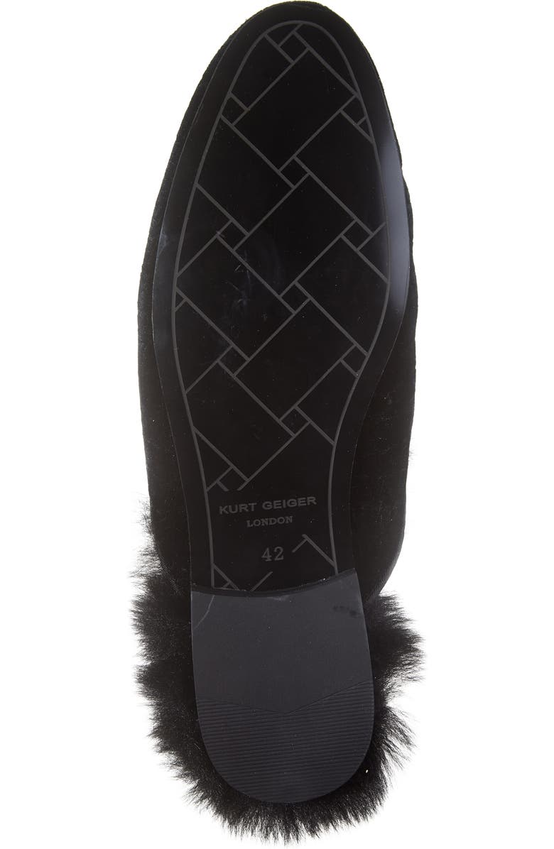 Kurt Geiger London Hugh Velvet & Faux Fur Loafer Mule, Alternate, color,