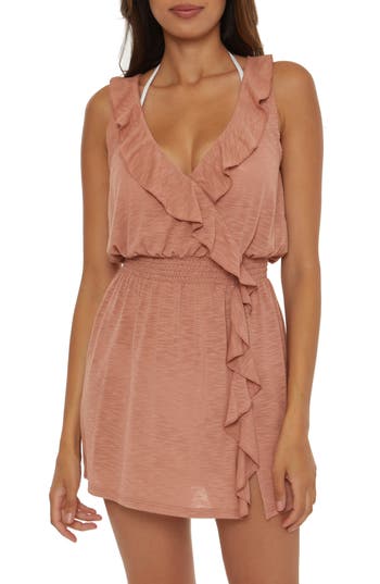 Shop Becca Breezy Basics Ruffle Cover-up Dress In Blush