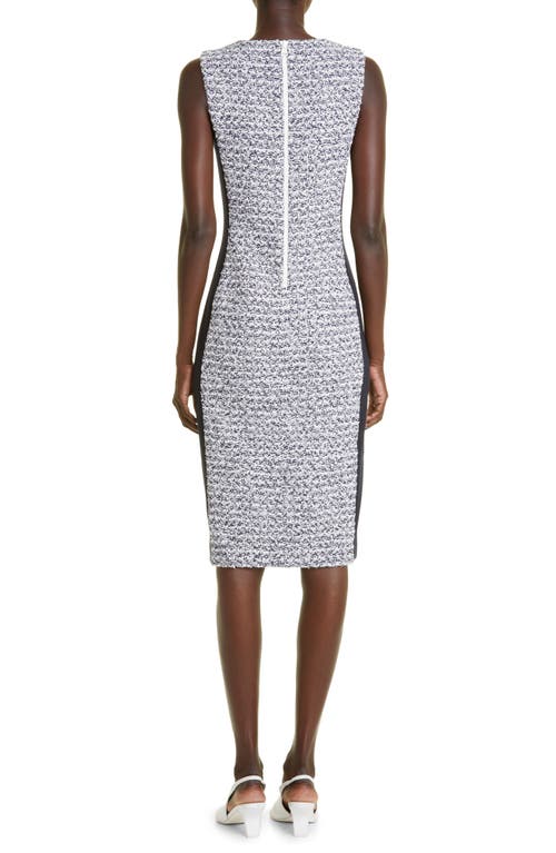 St John St. John Collection Mixed Media Sleeveless Sheath Dress In Multi