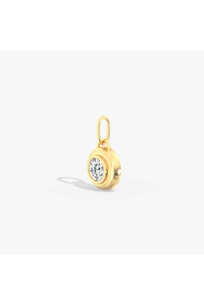Golden Domed Round Lab Diamond Charm in 14K, Alternate, color, Yellow Gold