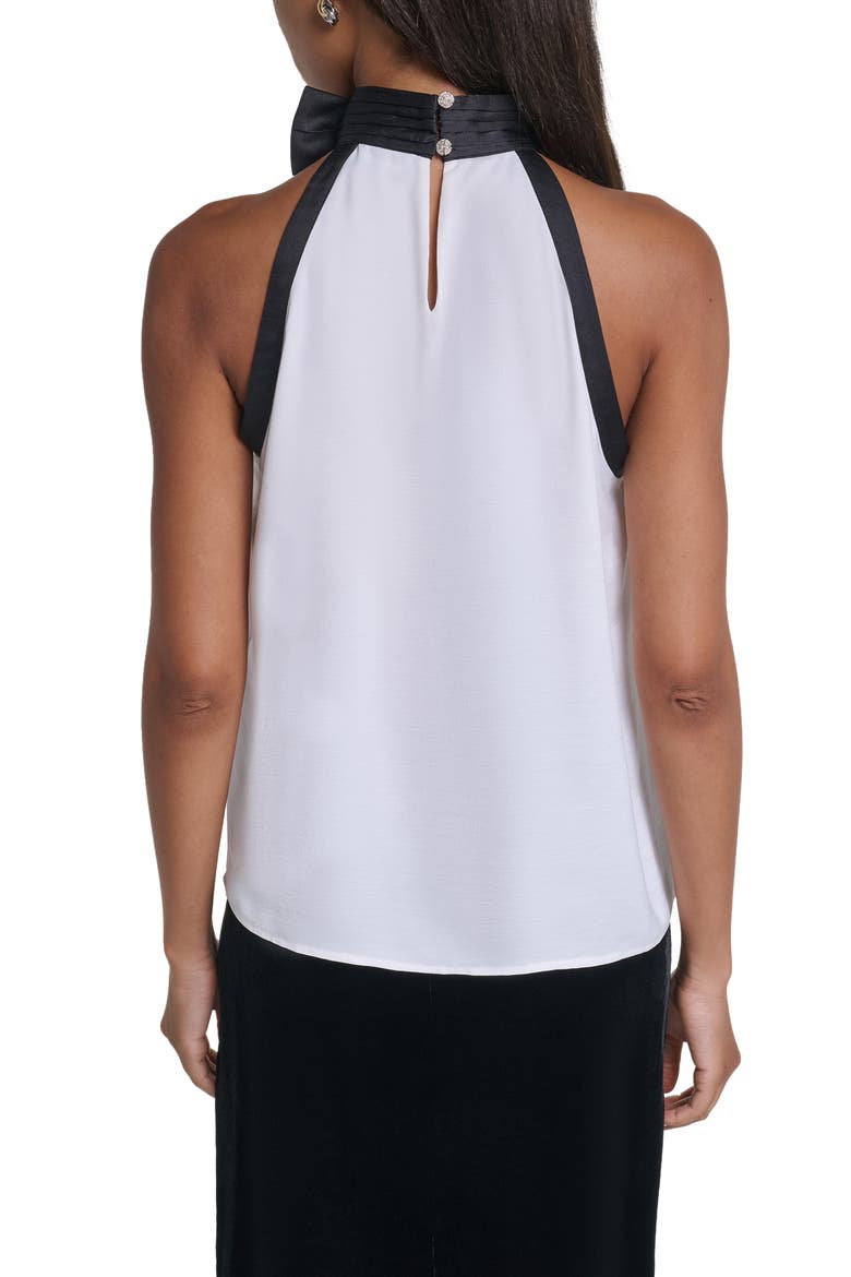 Rosette Satin Mock Neck Top, Alternate, color, SOFT WHITE