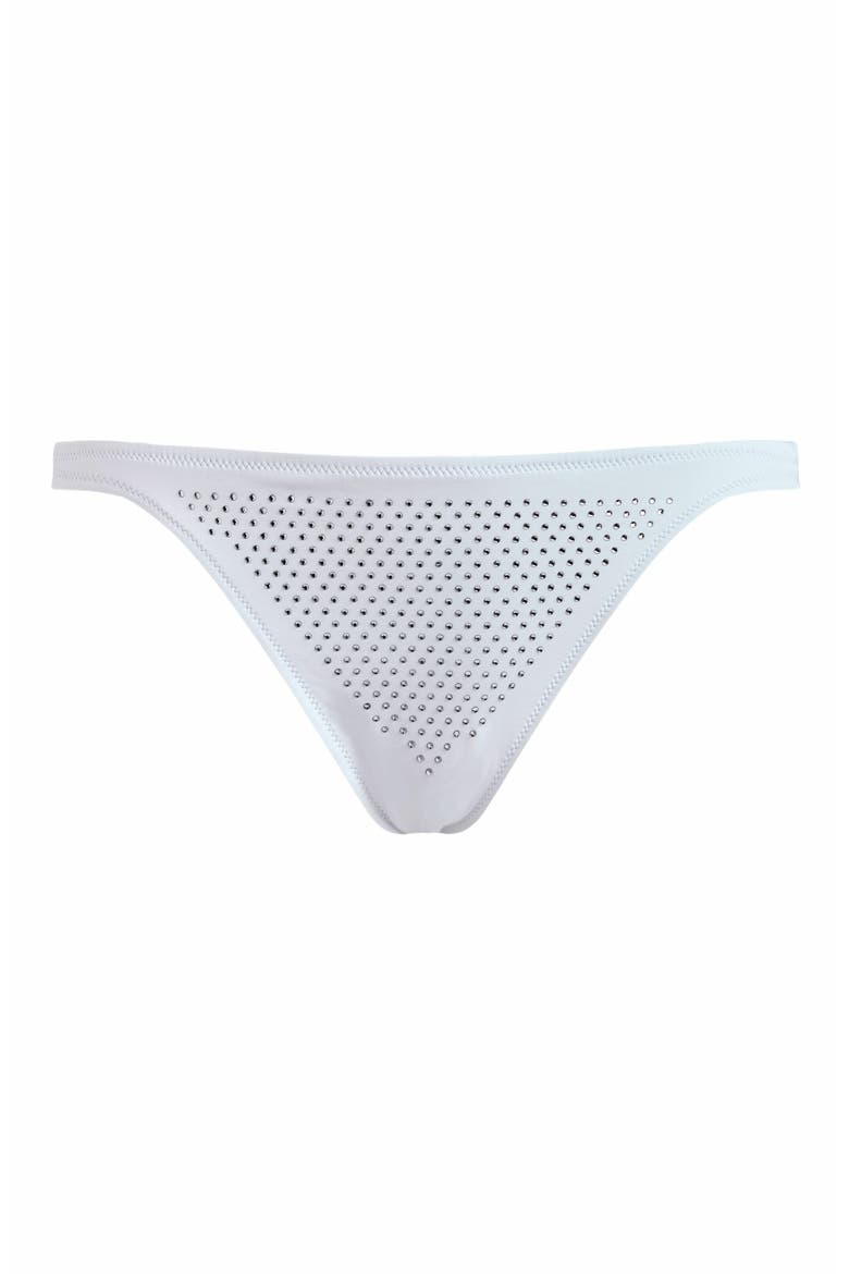Women's Strass Mini Brief Bikini Bottom, Alternate, color, BLANC