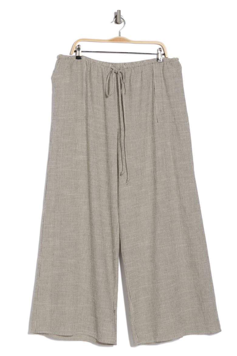 Stripe Wide Leg Pants, Alternate, color, WHITE/ BLACK