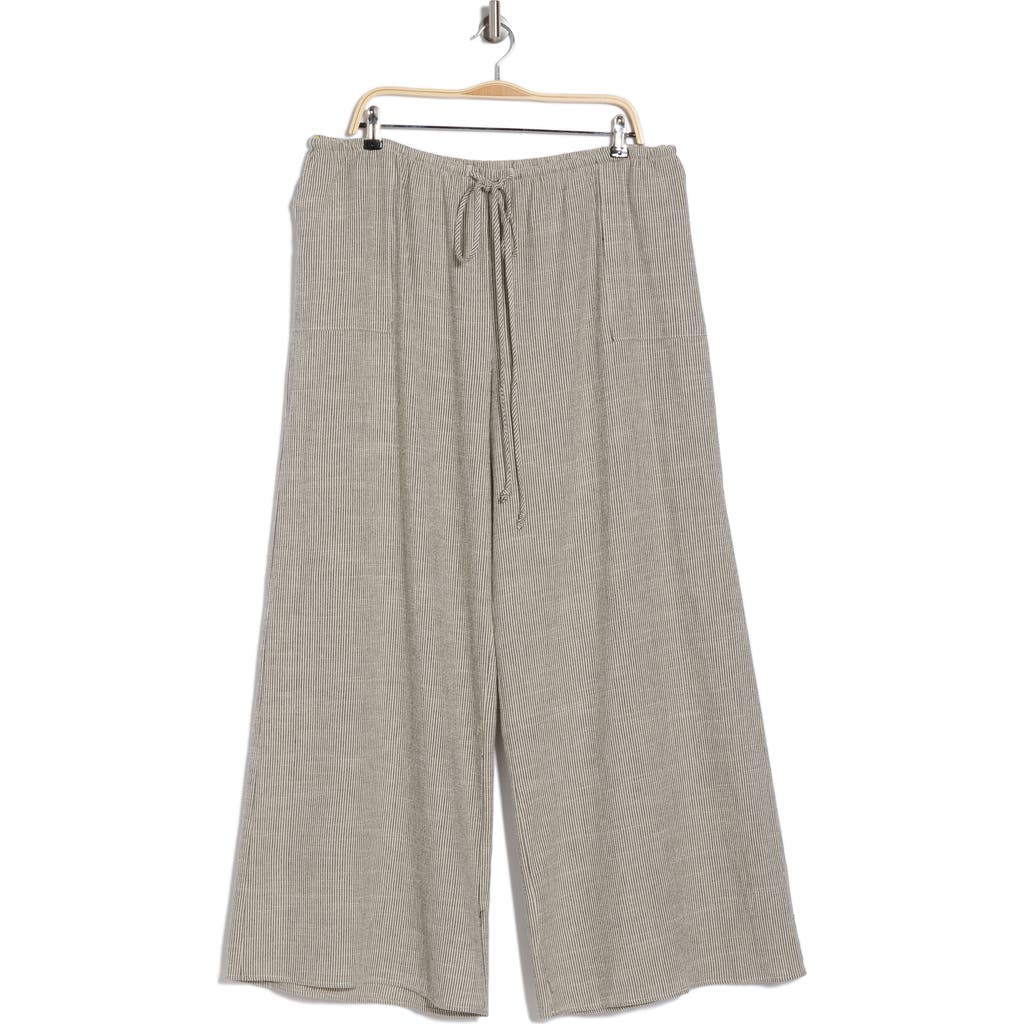 Renee C Stripe Wide Leg Pants In White/black