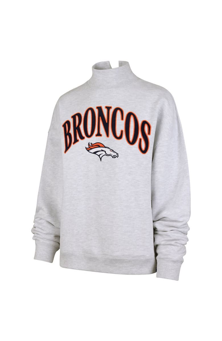 '47 Women's '47 Heather Gray Denver Broncos Vantage Mock Neck Pullover Sweatshirt, Alternate, color, 