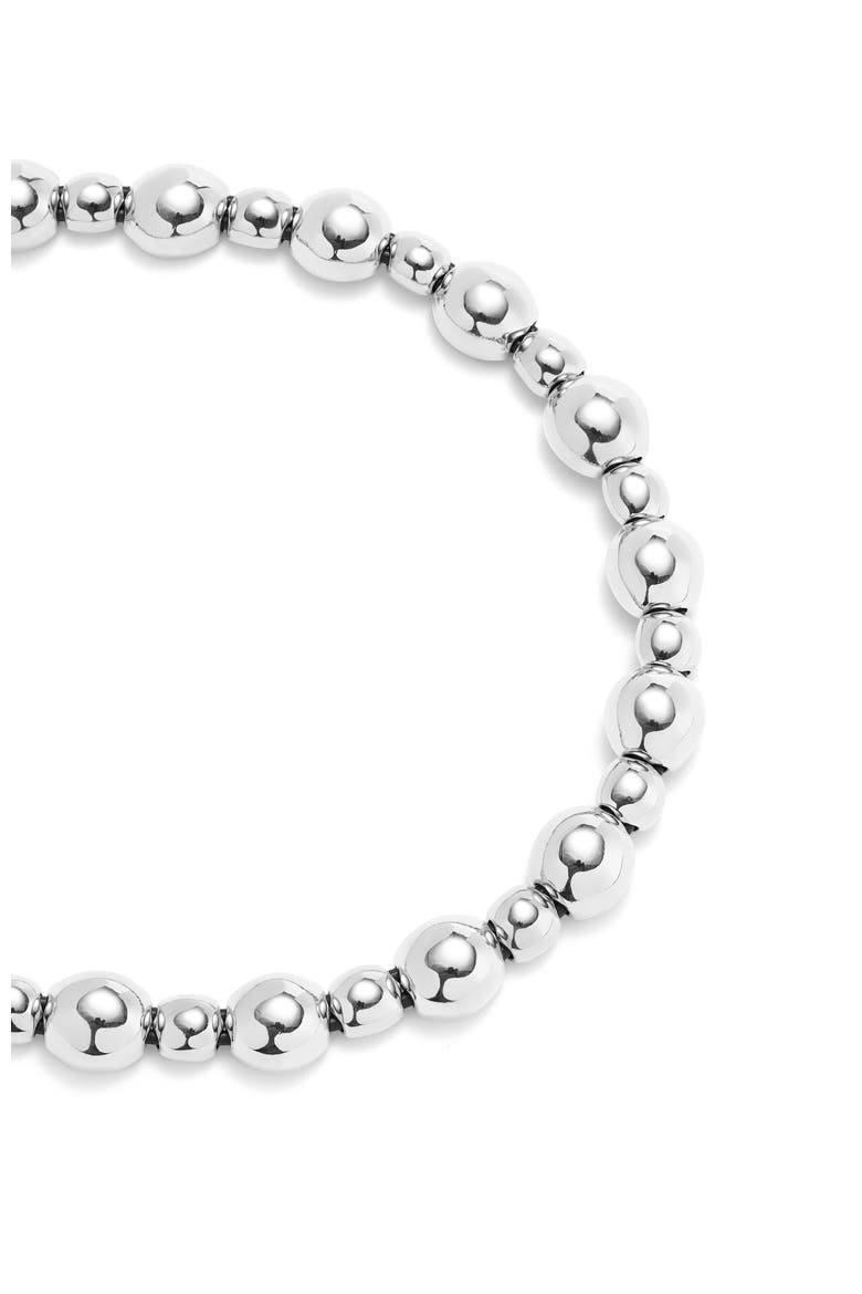 Polished Bead Necklace, Alternate, color, Silver