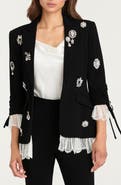 Cinq à Sept Roxie Crystal Brooch Blazer