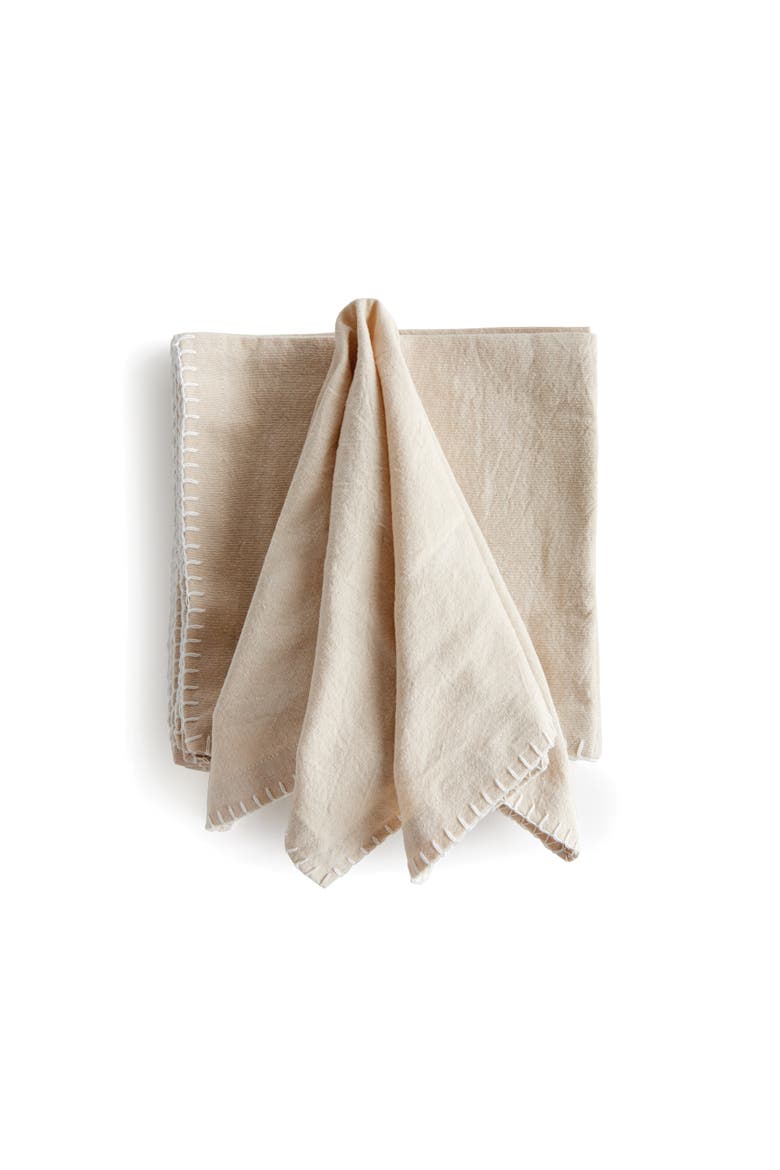 Addie Taupe 100% Cotton Cloth Dinner Napkins Set of 4, Main, color, Beige