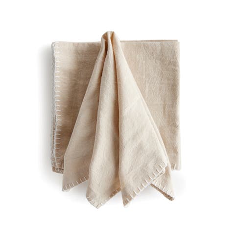 Addie Taupe 100% Cotton Cloth Dinner Napkins Set of 4