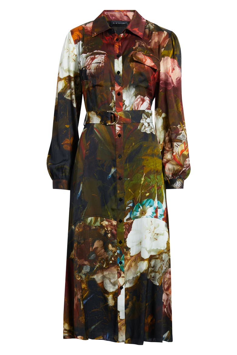 Mika Silk Blend Printed Shirtdress, Alternate, color, VERONA FORREST