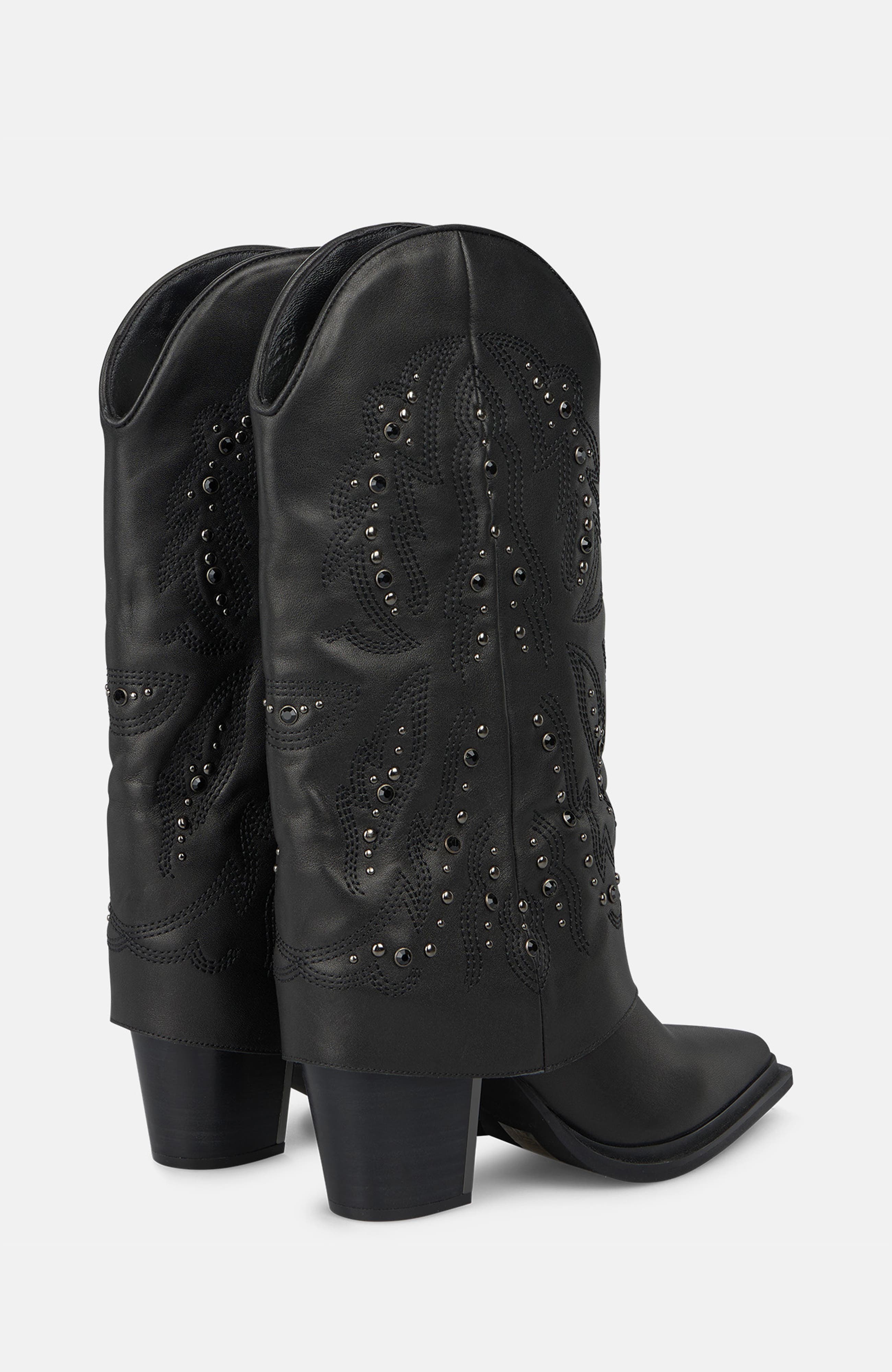 Embroidered Gaiter Boot, Alternate, color, Black