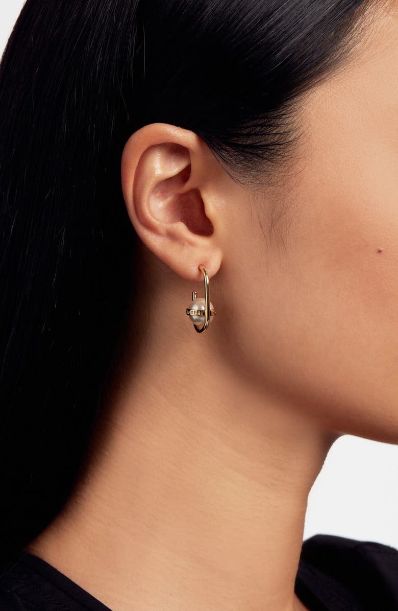 Ted Baker London Perrita Imitation Pearl Hoop Earrings, Alternate, color,