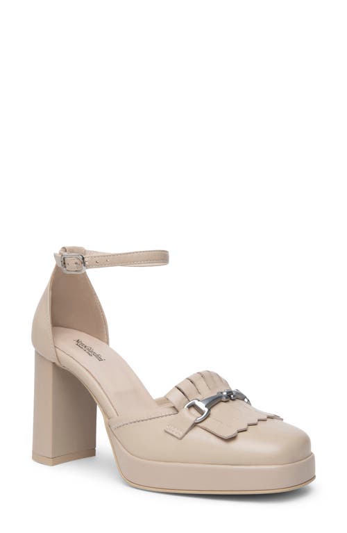 Nerogiardini Kiltie Ankle Strap Platform Pump In Brown